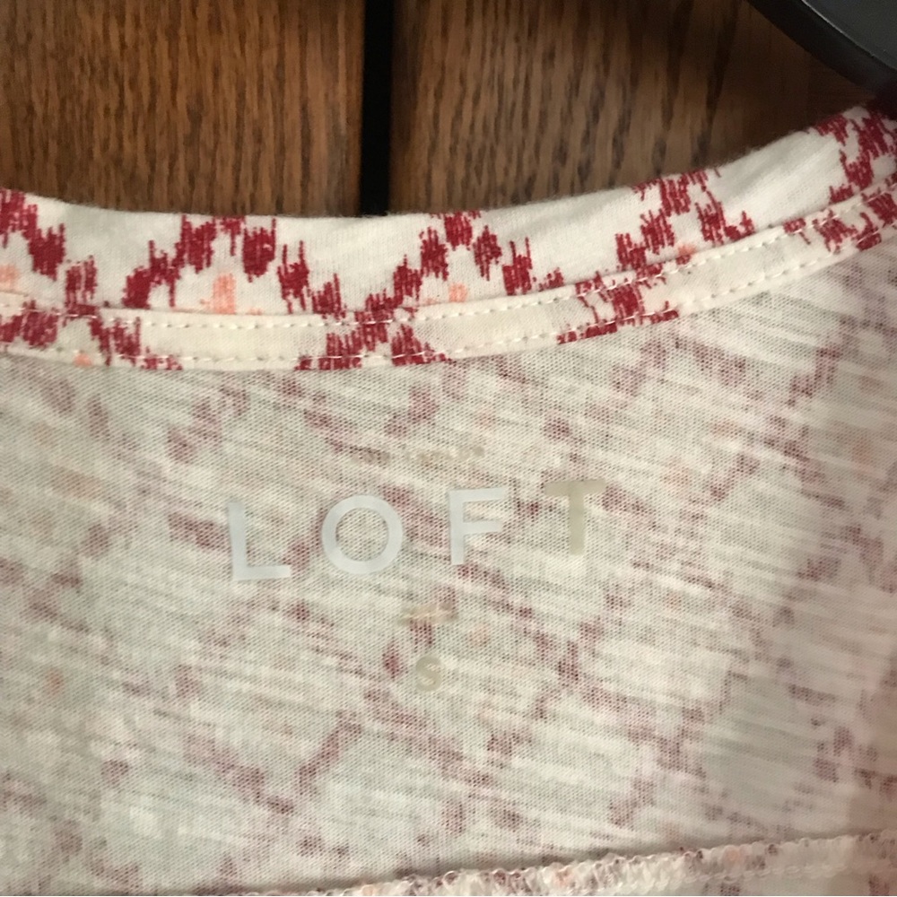 Loft White And Red Geometric Tank Top - Picture 3 of 3